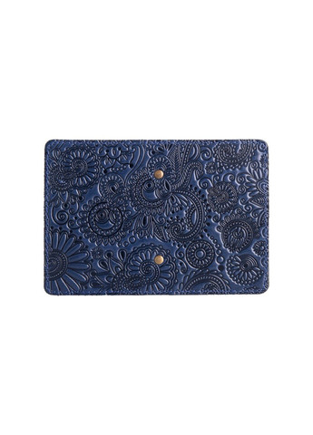 Обкладинка для документів зі шкіри HiArt AD-03 Crystal Blue "Mehendi Art" Синій Hi Art (268371677)