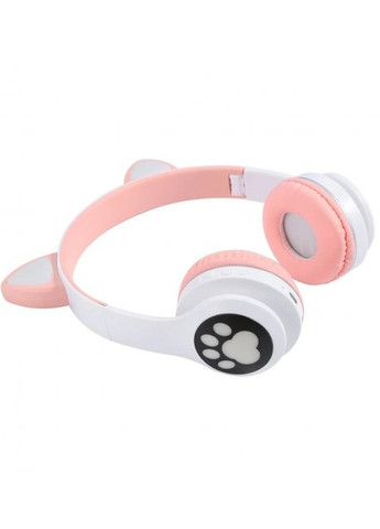 Навушники бездротові Cat Ear VZV-24M Bluetooth з різнокольоровим LED підсвічуванням та котячими вушками Рожеві No Brand (277233023)