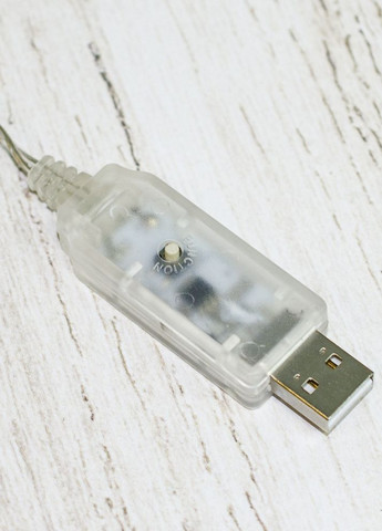 Вулична світлодіодна зовнішня ЛЕД гірлянда холодний білий, дюралайт, від USB, 100, 9 м, прозора Led (264660221)