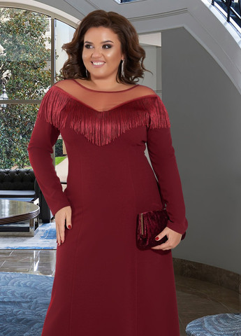 Красное сукні великіх розмірів довга вечірня сукня великого розміру (ут000055652) Lemanta