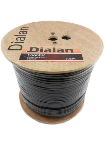 Коаксіальний кабель Dialan F660BV Cu 1.02 мм 75 Ом 305 м чорний No Brand (261338944)
