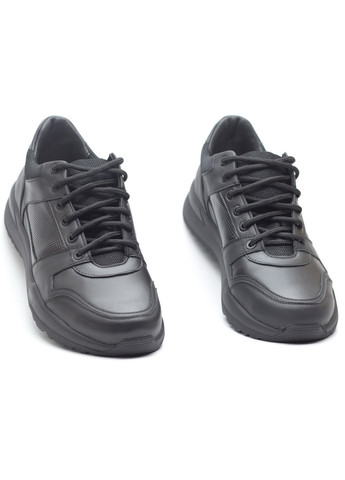 Черные всесезонные кроссовки мужские из натуральной кожи Zlett 6139