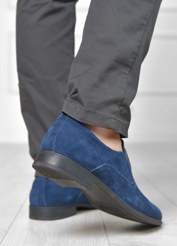 Синие классические туфли мужские синего цвета Let's Shop без шнурков