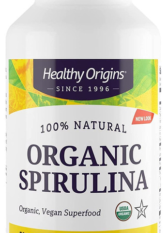 Спирулина Spirulina Organic 500 mg 720 Tabs Healthy Origins (266635374)