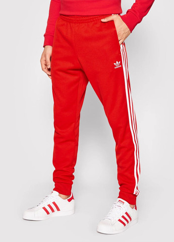 Красные спортивные демисезонные брюки adidas