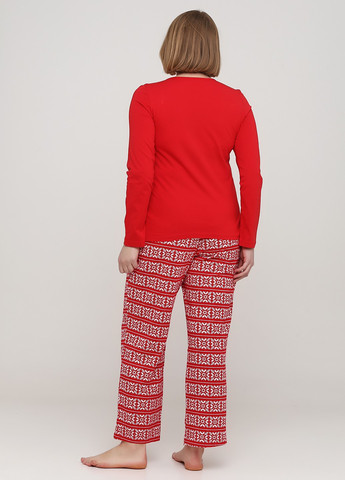 Червона всесезон піжама лонгслив + брюки Avon