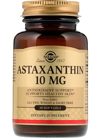 Natural Astaxanthin 10 mg 30 Softgels SOL-36204 Solgar (257252294)