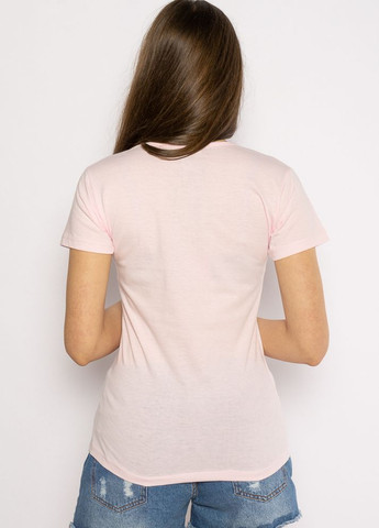 Світло-рожева літня стильна літня футболка з написами (світло рожевий) Time of Style