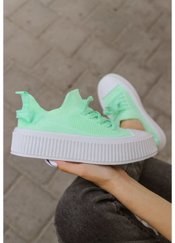 Зеленые кроссовки женские No Brand Textile Green