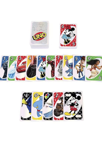 Настільна гра UNO "Disney 100" колір різнокольоровий ЦБ-00231949 Mattel (264189563)