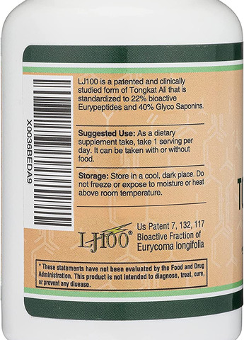 Еврикома довголиста Double Wood LJ100 Tongkat Ali Extract 100 mg 120 capsules Double Wood Supplements (259752953)