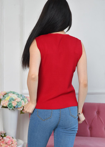 Бордовая летняя футболка женская без рукавов бордового цвета Let's Shop