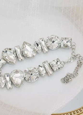 Женское колье ожерелье с крупными прозрачными камнями No Brand (277371788)