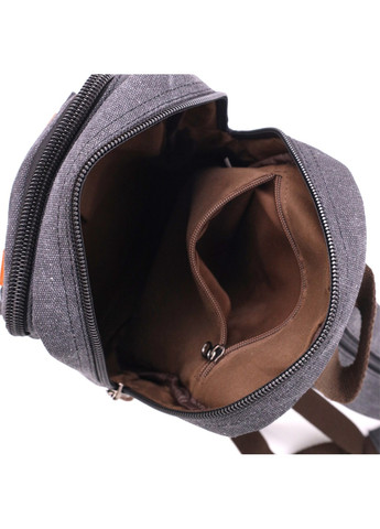 Практичная сумка-рюкзак с двумя отделениями из плотного текстиля 22162 Черный Vintage (267932155)