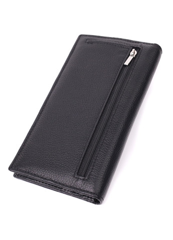 Женский вертикальный кошелек на магнитах из натуральной кожи 22538 Черный st leather (277980546)