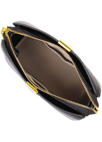 Жіноча красива сумка на три відділення з натуральної шкіри 22107 Чорна Vintage (260360816)