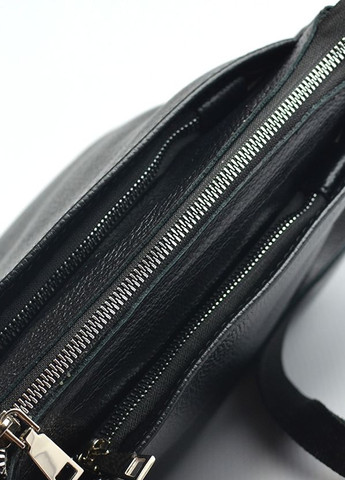 Черная женская кожаная сумочка на три отделения, маленькая сумка кросс-боди из натуральной кожи Serebro (266914624)
