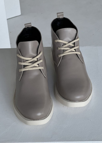 Демісезонні бежеві шкіряні черевики на низькому ходу InFashion черевики (264737169)