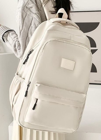 Рюкзак JINISIAO мужской женский детский школьный портфель бежевый No Brand (276001449)
