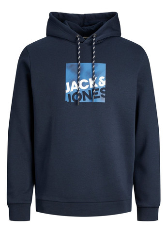 Худі фліс,темно-синій з принтом,JACK&JONES Jack & Jones (275130665)