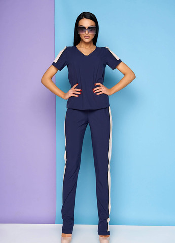 Стильний та лаконічний прогулянковий костюм темно-синього кольору Jadone Fashion (257338442)