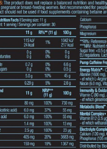 Pump Caffeine free 11 g Ice Tea Lemon Biotechusa (256726093)