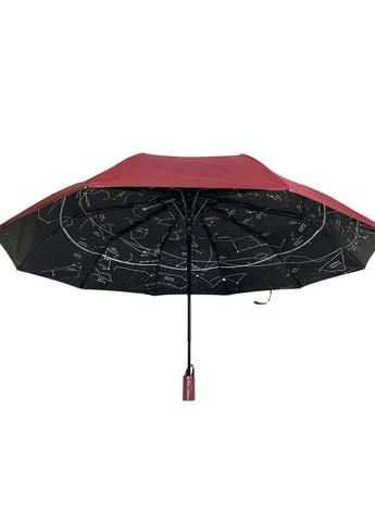 Бордовый зонт женский полуавтомат m19302 звездное небо 10 спиц бордовый Bellissimo средний система антиветер (276840790)