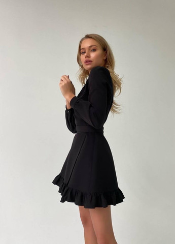 Черное платье на запах popluzhnaya