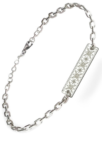 Срібний браслет Вишиванка на ланцюжку «Харків» регулюється родоване Family Tree Jewelry Line (266038525)