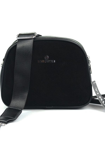Черная замшевая мини сумка клатч на три отделения, маленькая женская сумочка из натуральной замши No Brand (266423749)