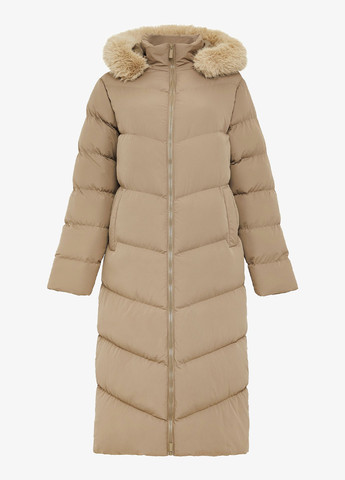 Светло-коричневая зимняя длинная зимняя куртка Threadbare