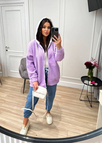 Фиолетовая женская куртка барашек цвет лаванда р.50/52 441576 New Trend