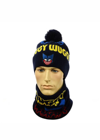 Детский зимний комплект шапка с помпоном + снуд Хагги Вагги / Huggy Wuggy No Brand дитячій комплект шапка + снуд (277167389)