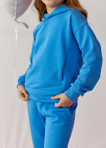 Дитячий костюм худі та джогери для дівчинки колір блакитний р.128 438429 New Trend (260267810)