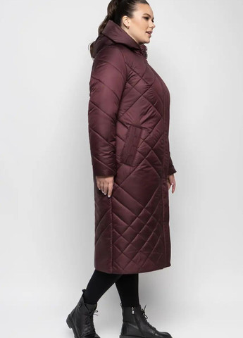 Бордовая зимняя зимняя женская куртка большого размера SK