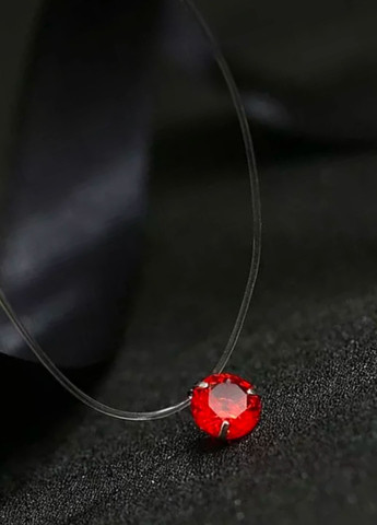 Кулон червоний камінчик на волосіні-резинці з потрійним кріпленням No Brand (275399031)