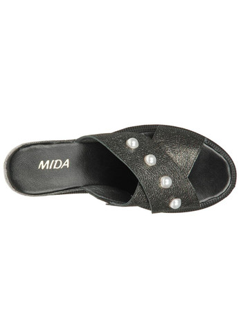 Серебряные шлепанцы и сабо женские бренда 8301118_(54) Mida