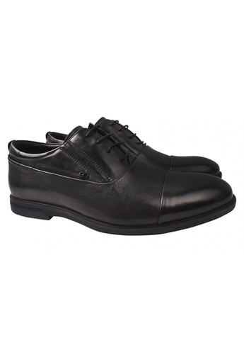 Туфлі чоловічі з натуральної шкіри, на низькому ходу, чорні, Cosottinni 319-21dt (257426101)