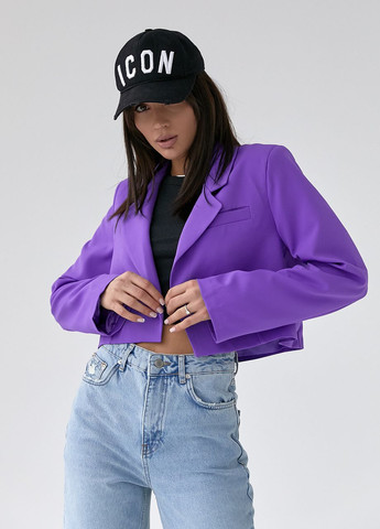 Фиолетовый деловой пиджак QU style - - демисезонный