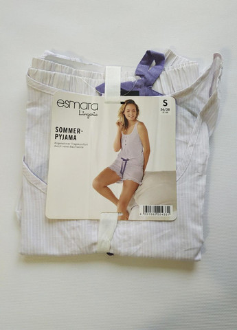 Бузкова всесезон піжама жіноча в смужку (майка+шорти) Esmara