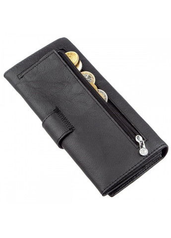 Жіночий чорний гаманець з натуральної шкіри 18849 Чорний BOSTON (272949972)