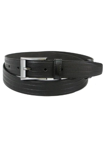 Кожаный мужской ремень 1250-35 черный 3,5 см Skipper (266142654)