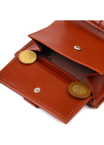Привлекательный вертикальный мужской бумажник среднего размера из натуральной гладкой кожи 21858 Коричневый Canpellini (259874113)