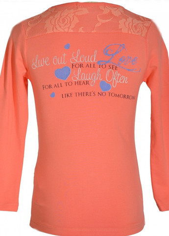 Оранжевая футболки батник дівчинка (012)11956-736 Lemanta