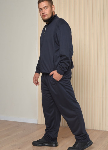 Спортивний костюм чоловічий батальний темно-синього кольору Let's Shop (264021985)