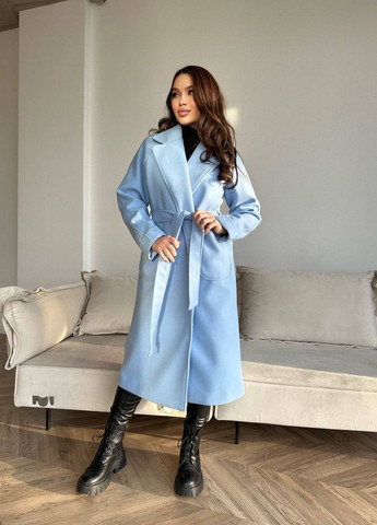 Голубое Женское пальто Кашемир No Brand