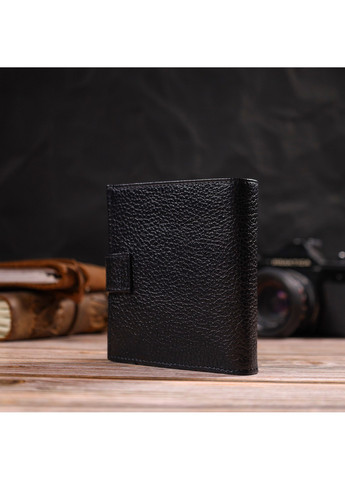 Красивый мужской бумажник из натуральной зернистой кожи 21730 Черный Canpellini (259874044)