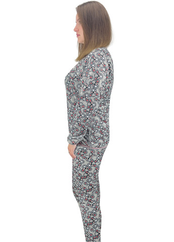 Сіра всесезон піжама жіноча махрова коала кофта + брюки Жемчужина стилей 1412