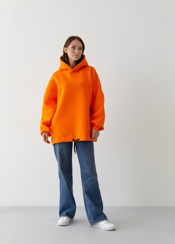 Женское теплое худи цвет оранж размер Oversize 447642 New Trend (273169981)