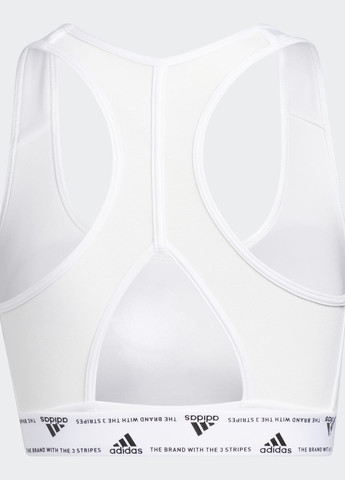 Белый спортивный бра powerreact medium-support adidas
